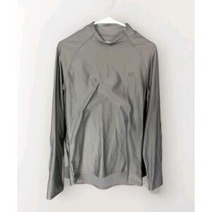 Layer 8 Performance Compression Long Sleeve Shirt Mens L Grey Polyester Spandex